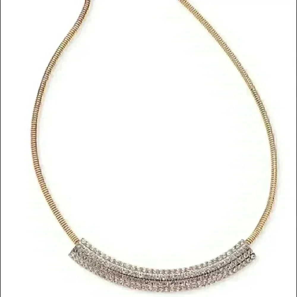 Alfani New Pave Curved Bar Pave Collar Necklace 26$